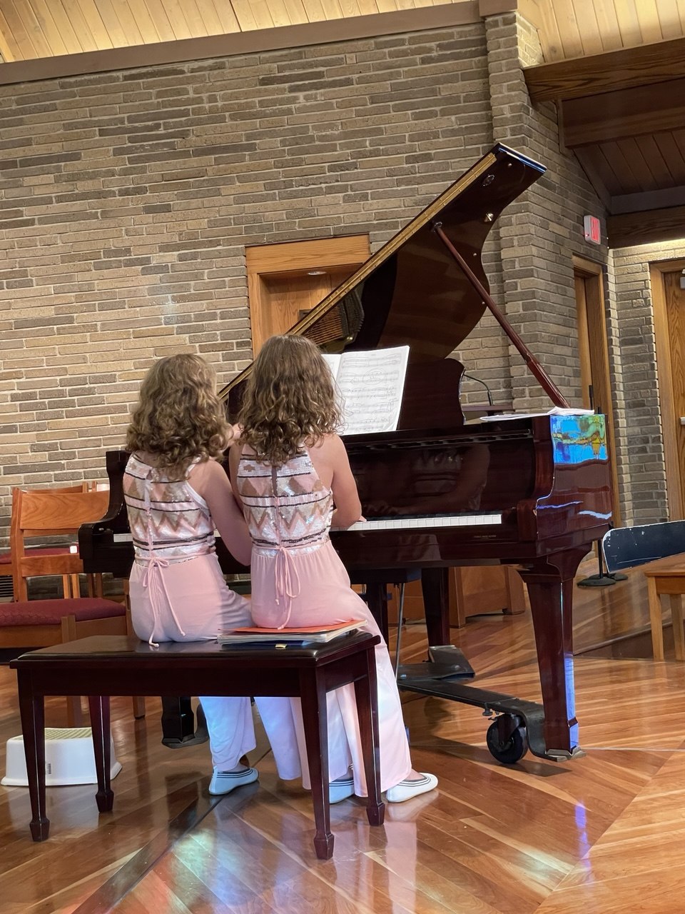 Piano performance in a concert hall